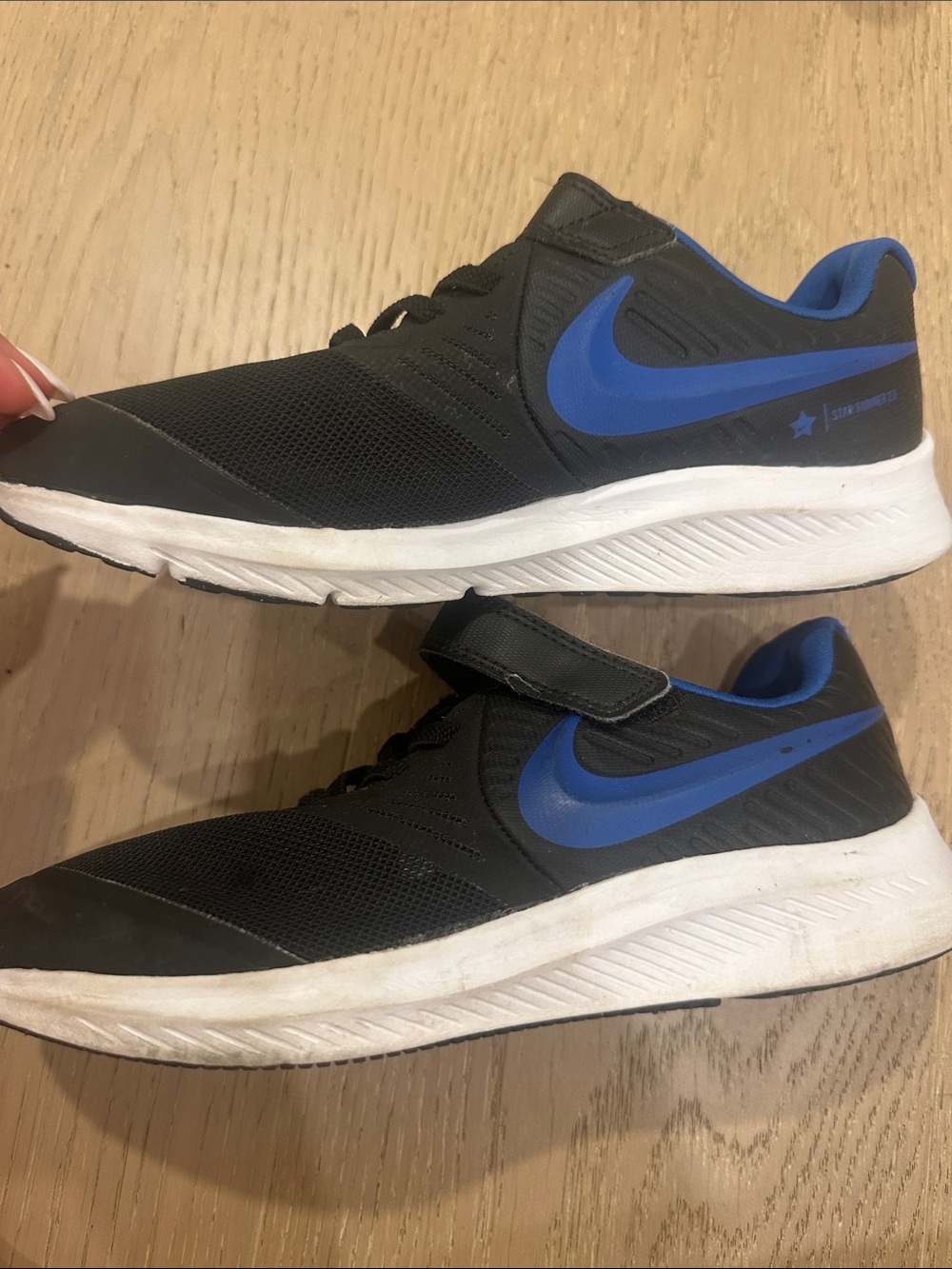 Nike Kids Black and Blue Velcro Sneaker